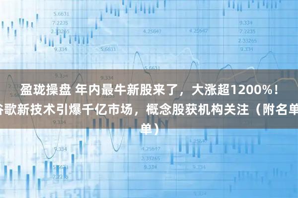 盈珑操盘 年内最牛新股来了，大涨超1200%！谷歌新技术引爆千亿市场，概念股获机构关注（附名单）
