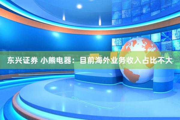 东兴证券 小熊电器：目前海外业务收入占比不大